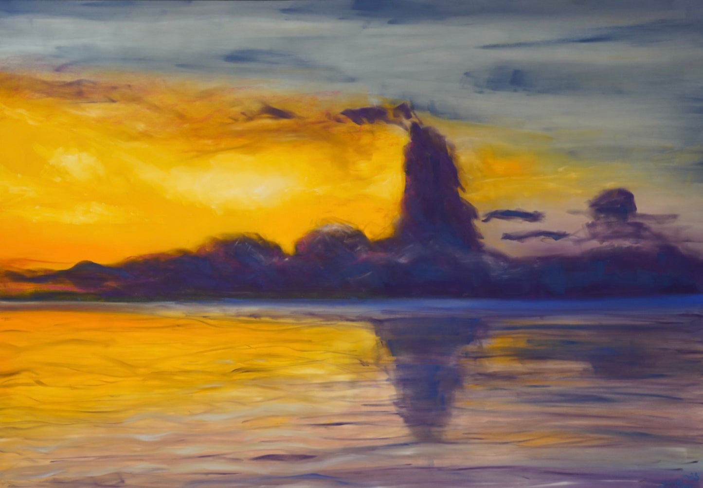Burning sunset 70x100