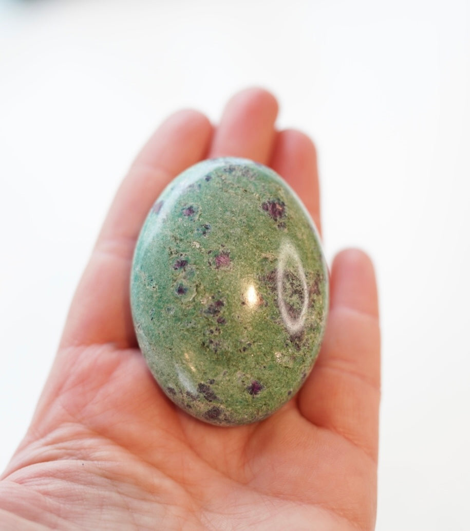 Ruby in Fuchsite palm stone