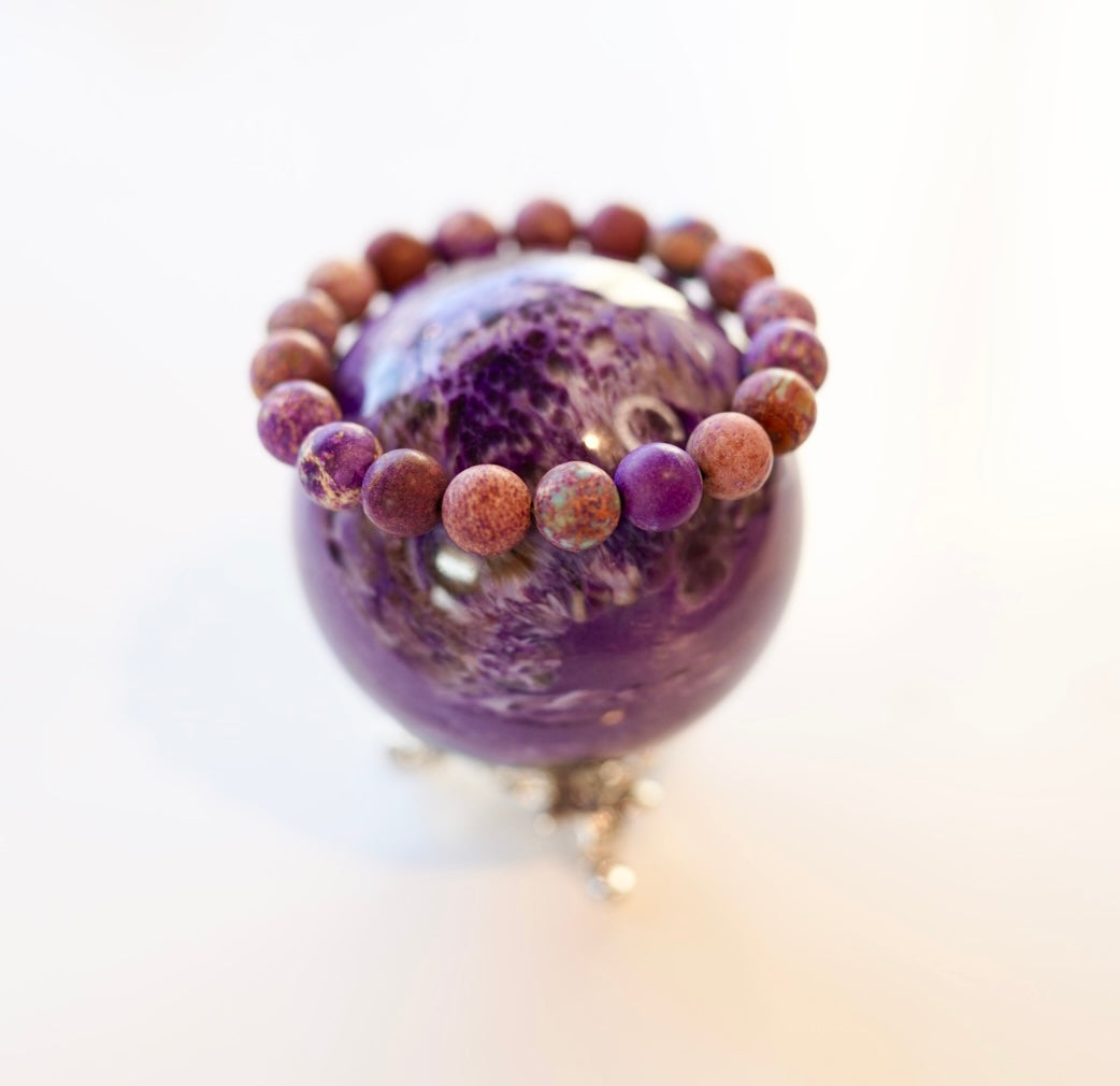 Crystal bracelet - size S/M - Purple Jasper