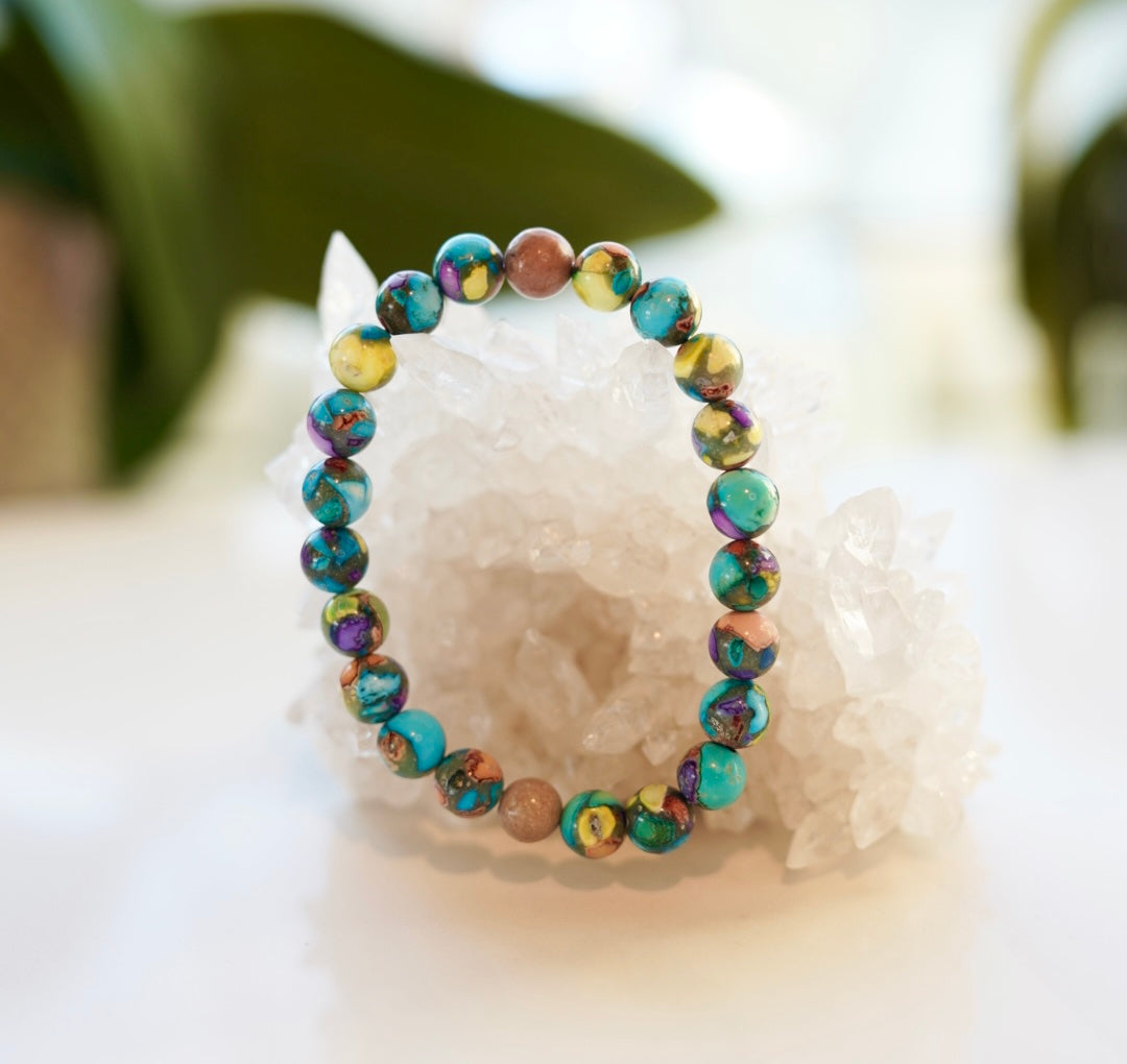 Crystal bracelet - size S/M - Mosaic Jasper
