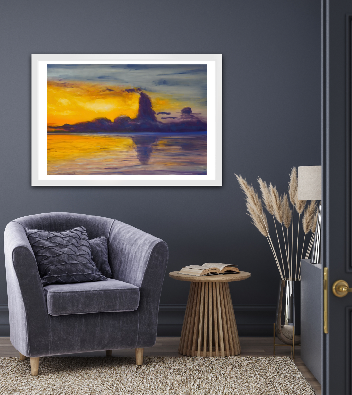 Burning sunset 70x100