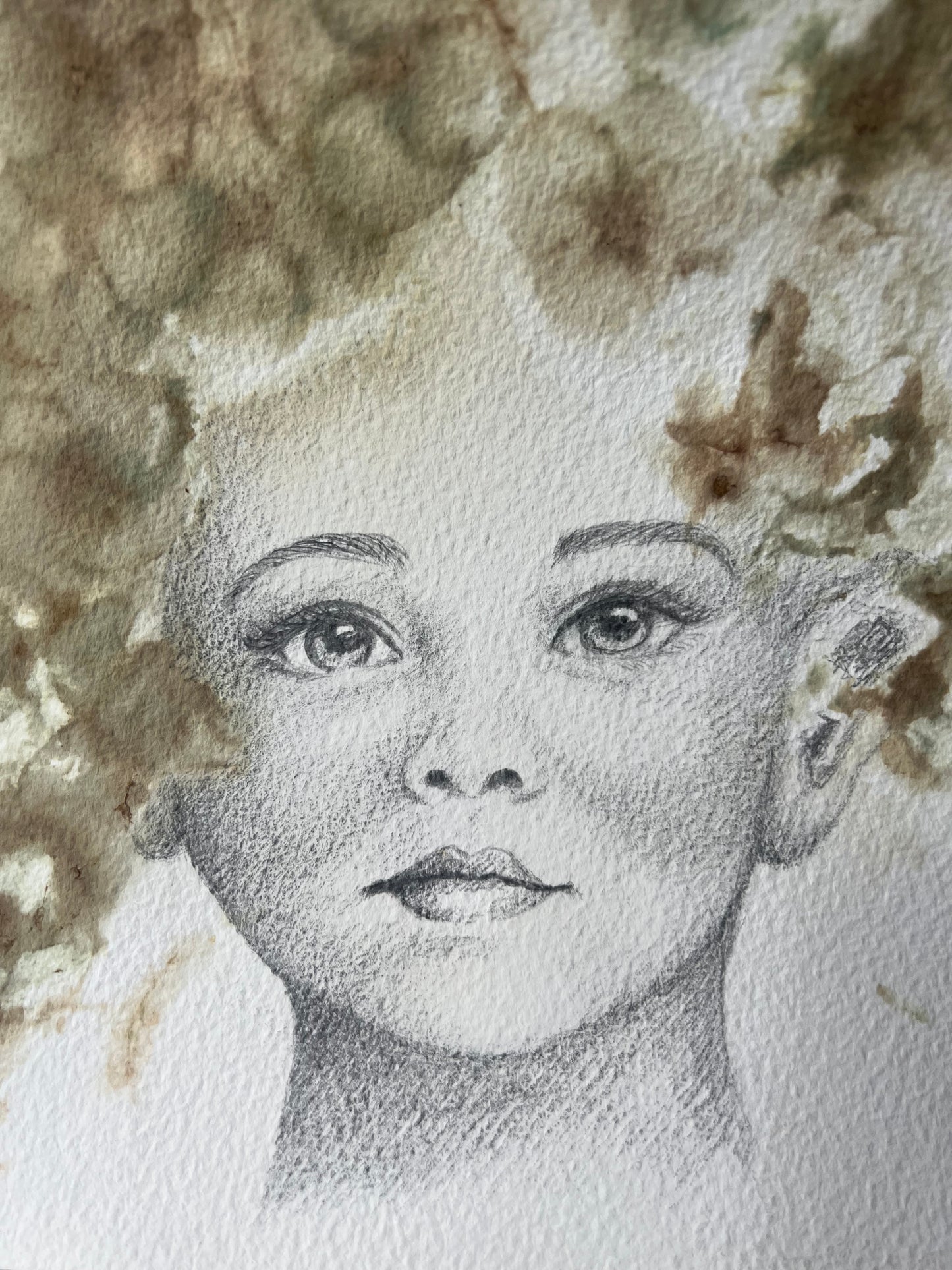 Bestilling portrett - Botanisk trykk/blyant 46x61cm