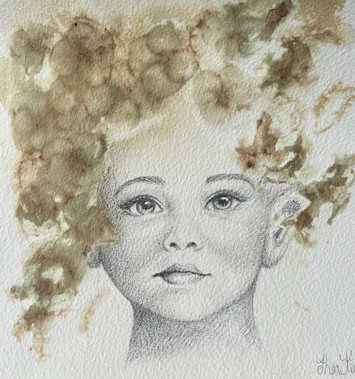 Bestilling portrett - Botanisk trykk/blyant 46x61cm