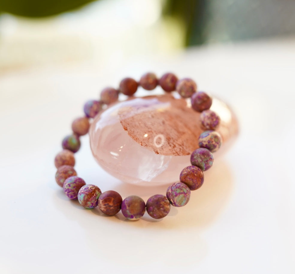 Crystal bracelet - size M/L - Purple Jasper