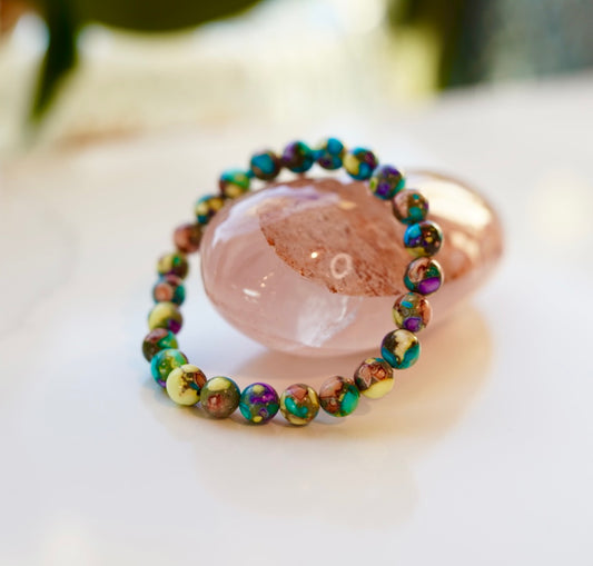 Crystal bracelet - size M/L - Mosaic Jasper