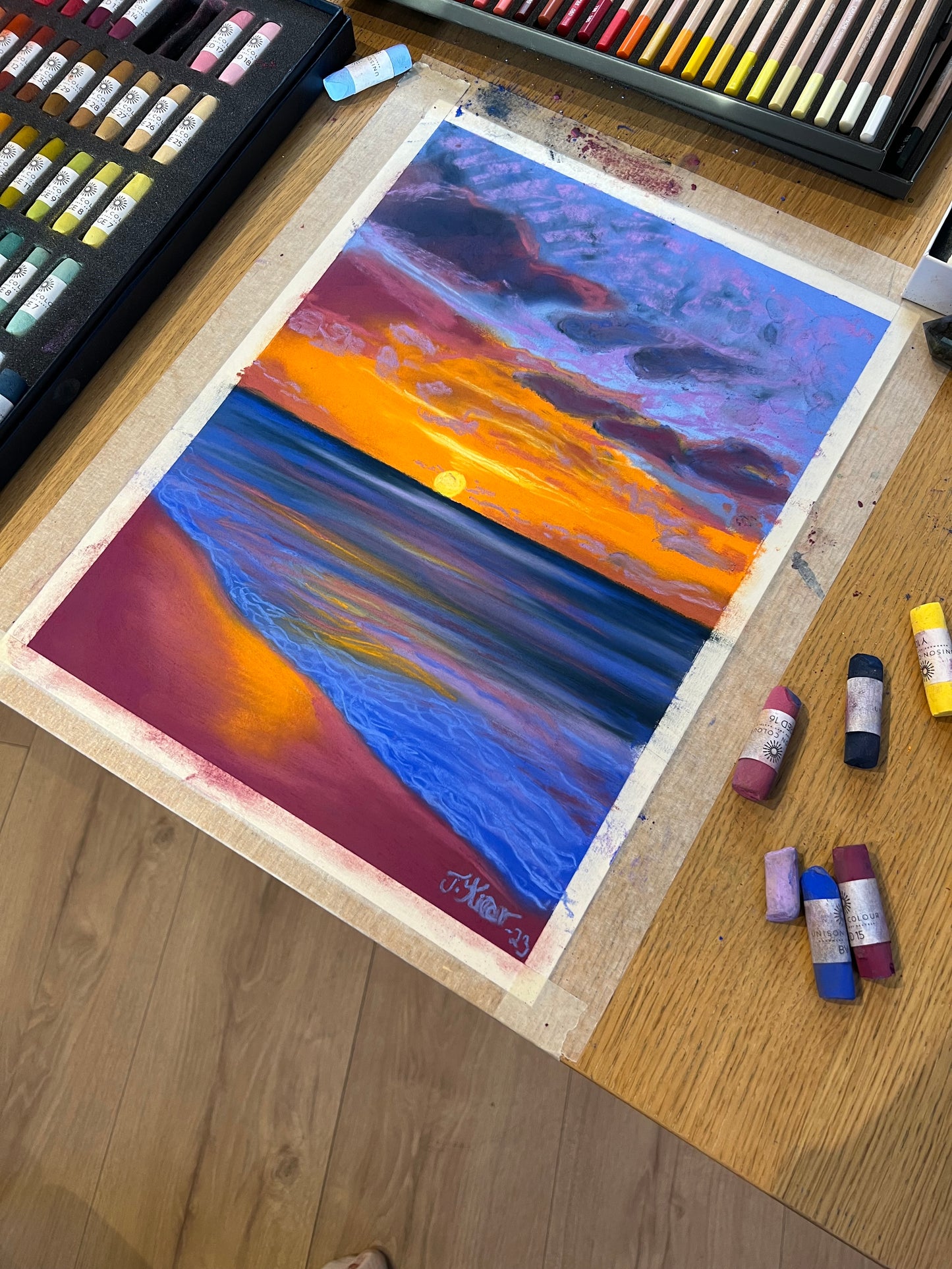 Solnedgang 30x40cm